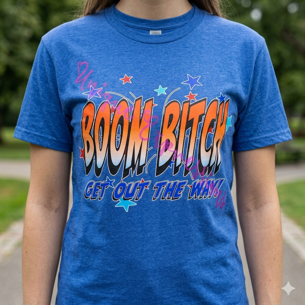 Unique Expressions Patriotic T-shirt - Boom Bitch - Get Out the Way