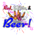 Unique Expressions Patriotic T-shirt - Red, White, & Beer