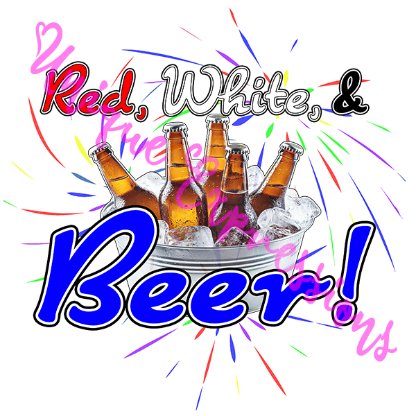 Unique Expressions Patriotic T-shirt - Red, White, & Beer