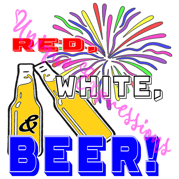Unique Expressions Patriotic T-shirt - Red, White, & Beer