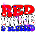 Unique Expressions Patriotic T-shirt - Red, White, & Blessed
