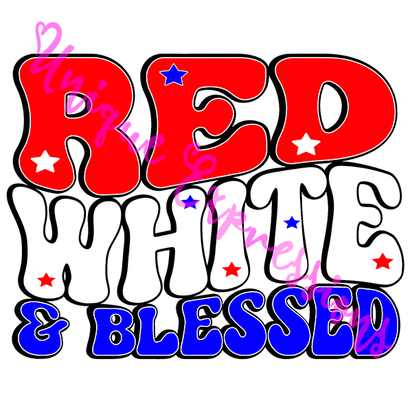 Unique Expressions Patriotic T-shirt - Red, White, & Blessed
