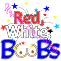 Unique Expressions Patriotic T-shirt - Red, White, & Boobs
