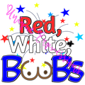 Unique Expressions Patriotic T-shirt - Red, White, & Boobs