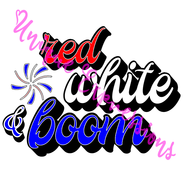 Unique Expressions Patriotic T-shirt - Red, White, & Boom