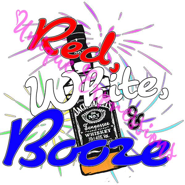Unique Expressions Patriotic T-shirt - Red, White, & Booze