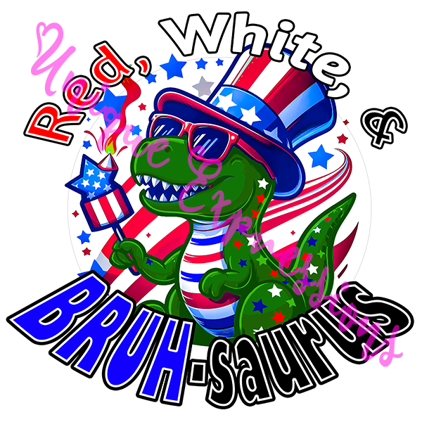 Unique Expressions Patriotic T-shirt - Red, White, & Bruh-saurus