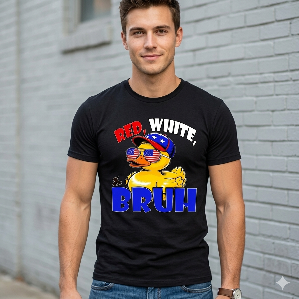 Unique Expressions Patriotic T-shirt - Red, White, & Bruh