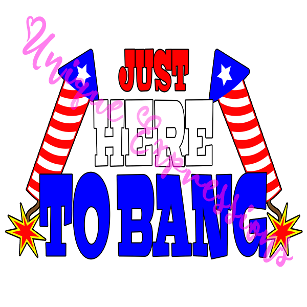 Unique Expressions Patriotic T-shirt - Just Here to Bang