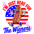 Unique Expressions Patriotic T-shirt - Just Here for the Wieners