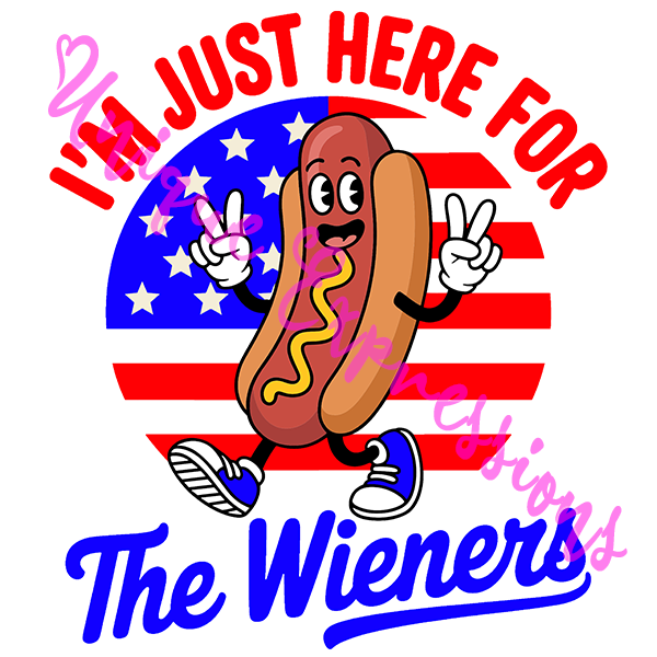 Unique Expressions Patriotic T-shirt - Just Here for the Wieners